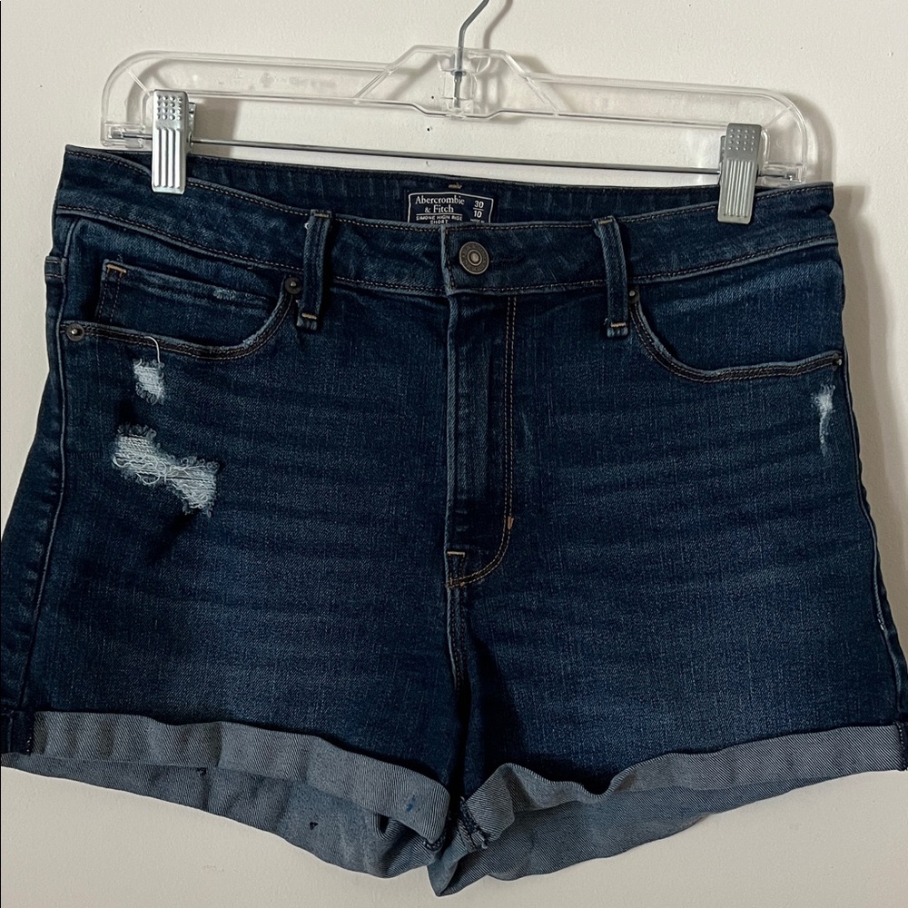 Abercrombie & Fitch Dark Blue Jean Shorts